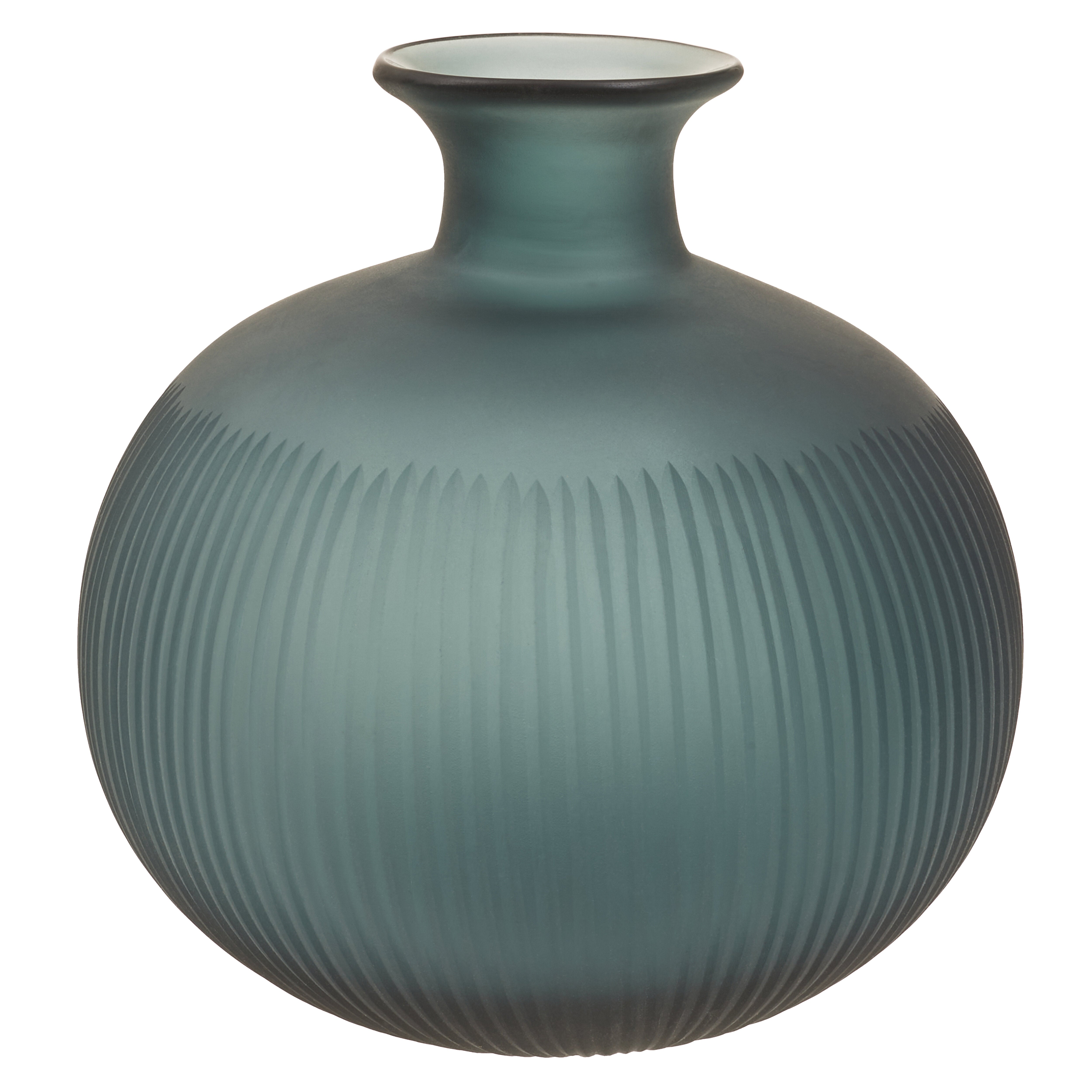Camilla Frosted Blue Glass Bottle Vase | Small